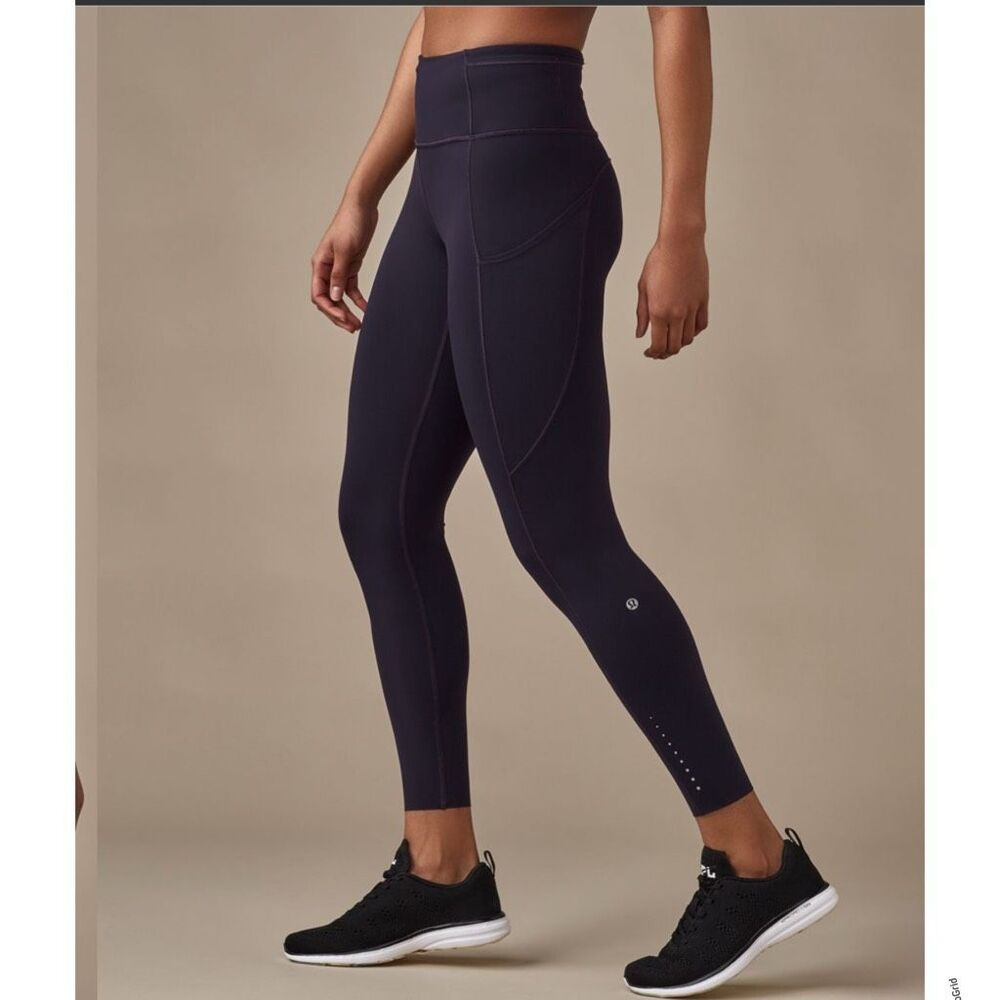 Lululemon Fast Free 7/8 Leggings Black Grape 4 Women